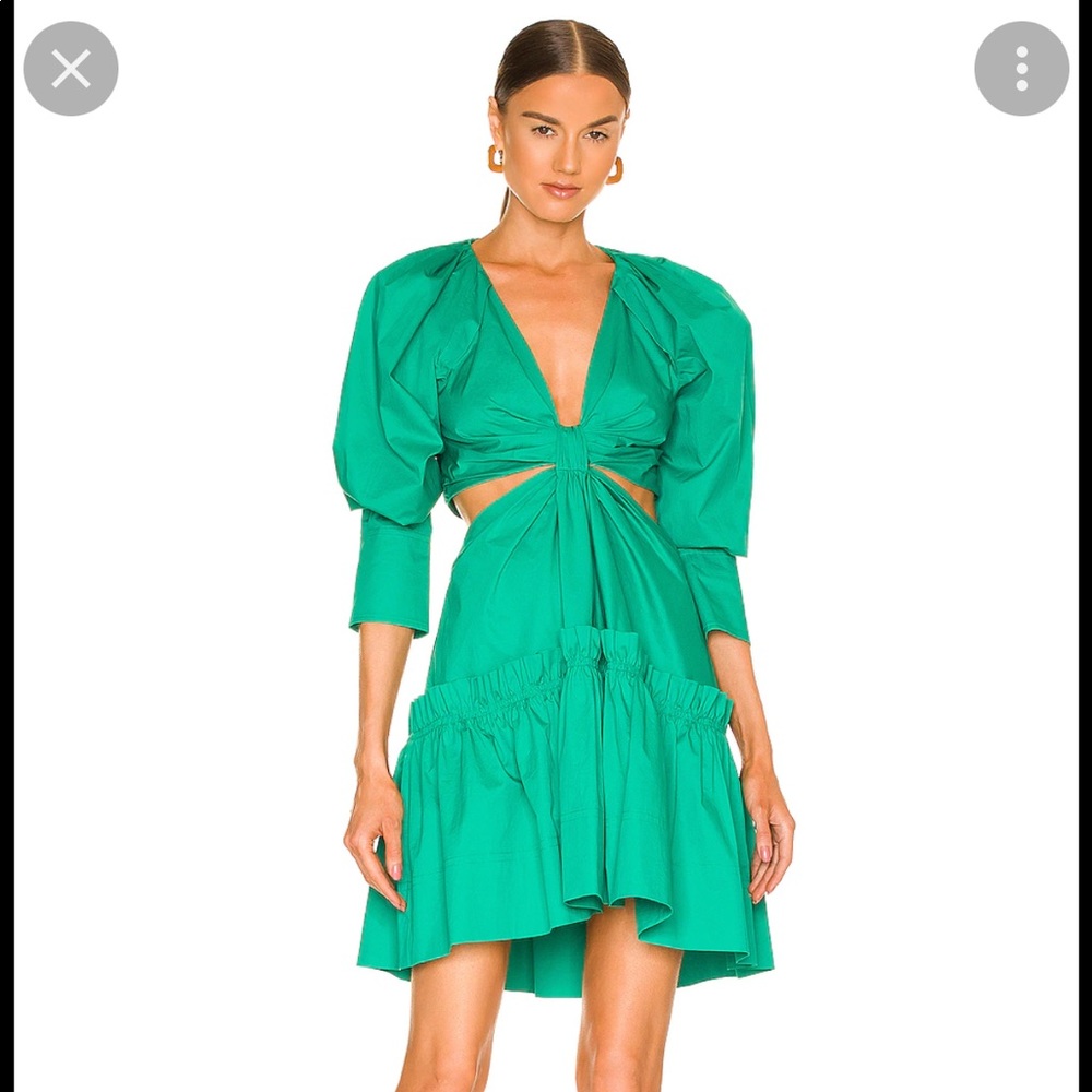 A.L.C. Alexa Cut-Out Poplin Mini Dress Green 0